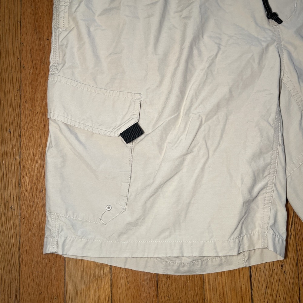 Columbia Cargo Hiking Shorts Men M Packable Adjustable Elastic Waist Nylon Khaki - Picture 2 of 10